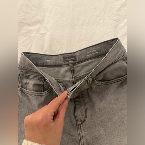 DL1961 PATTI STRAIGHT High Rise Vintage Ankle grey jeans denim size 27 - Picture 2 of 3
